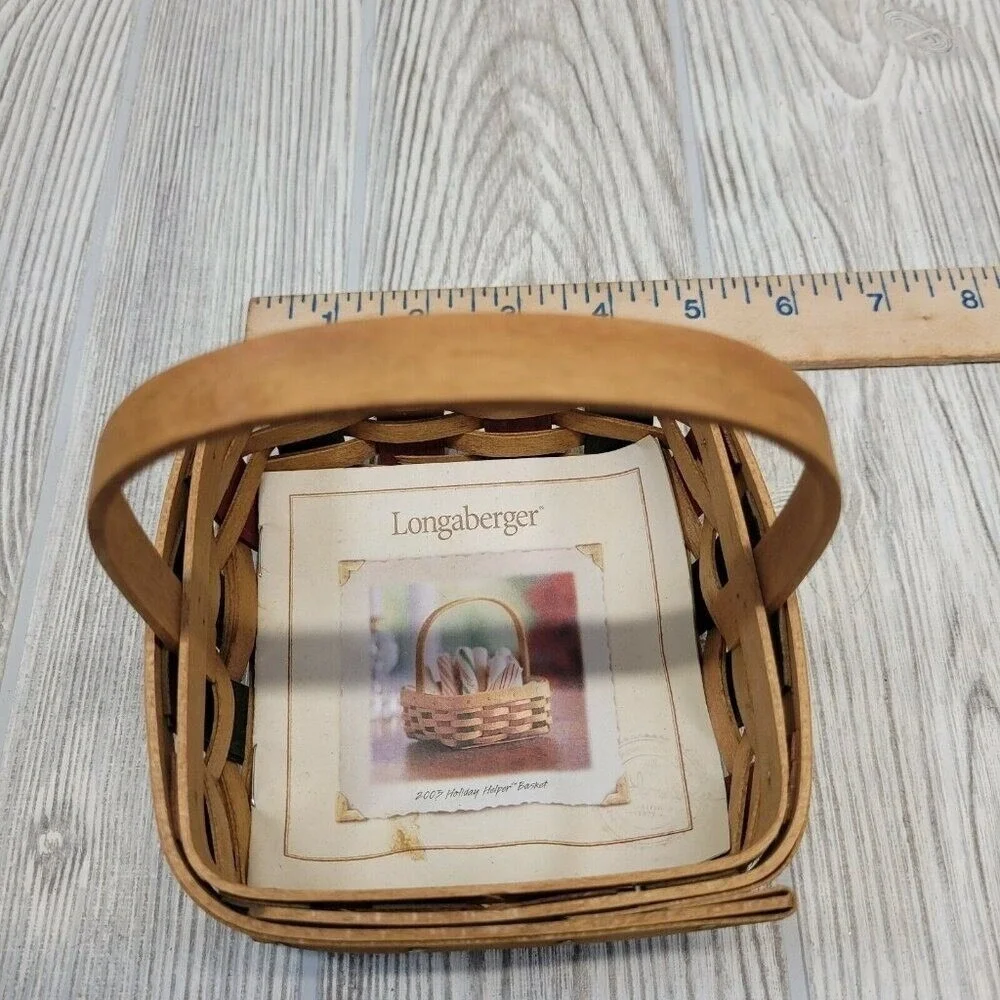 Longaberger Baskets Set 2 1999 2003 Holiday Helper Horizon of Hope Red Green Vtg